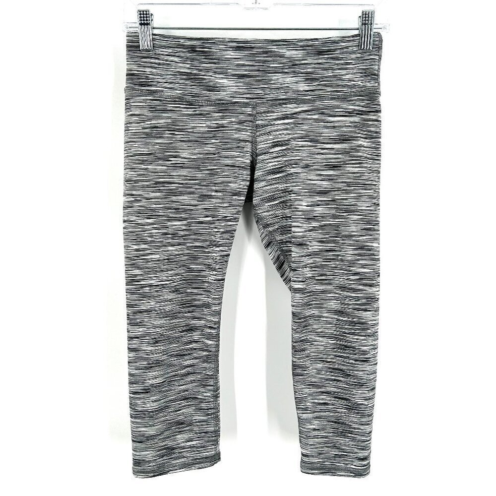 ALO Yoga Heather Gray Space Dye Cropped Capri Workout Leggings Size Small